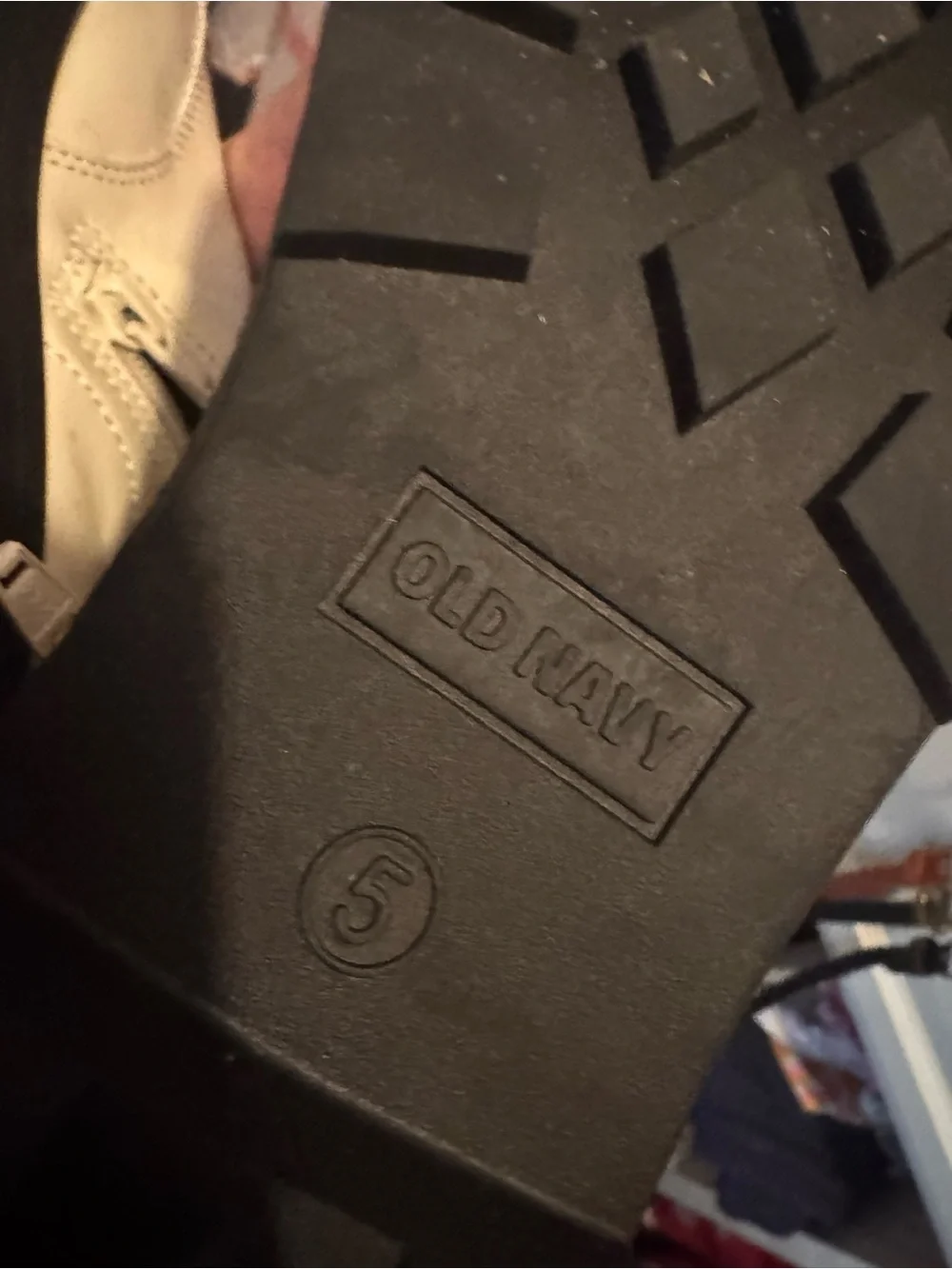 Old Navy White Lace-Up Kids Combat Boots with Black Laces